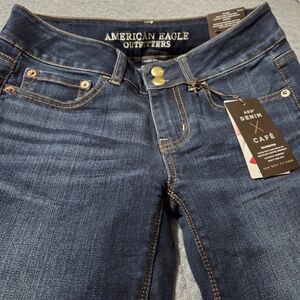 American Eagle Outfitters Dark Blue High Rise Jeans,Size 4 Short,New!